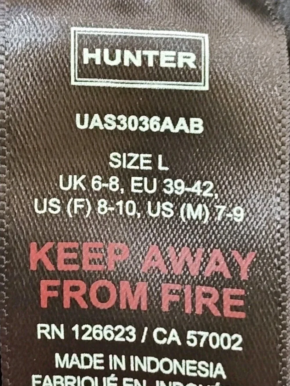 Hunter 3036 Cable Knit Cuff Black Fleece Tall Boot Socks Unisex W 8-10 Men 7-9